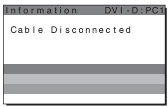 SONY MFM-HT205 - Če se na zaslonu pojavi »Cable Disconnected« - 1