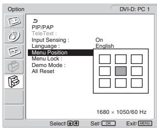 SONY MFM-HT205 - ■ Ustawienie „Menu Position” - 1