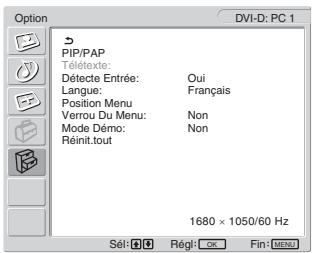 SONY MFM-HT205 - Menu Option - 1