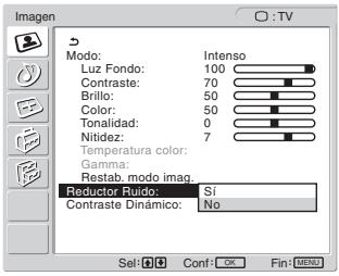 SONY MFM-HT205 - Pulse los botones ↑/↓ para seleccionar “Reductor Ruido” y pulse el botón OK. - 1