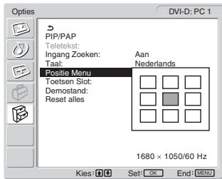 SONY MFM-HT205 - Druk op de ↑/↓ toetsen om "Positie Menu" te selecteren en druk op de OK toets. - 1
