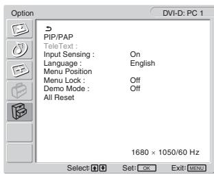 SONY MFM-HT205 - Nabídka Option - 1
