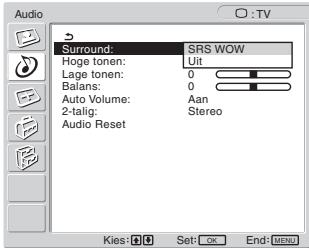 SONY MFM-HT205 - Druk op de ↑/↓ toetsen om "Surround" te selecteren en druk op de OK toets. - 1