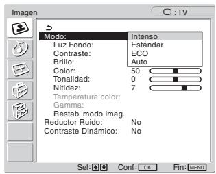 SONY MFM-HT205 - ■ Selección del modo de imagen para TV/COMPONENT/VIDEO 1/VIDEO 2 - 1