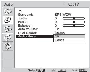 SONY MFM-HT205 - ■ Resetting all audio settings to the default - 1