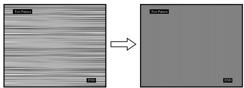 SONY MFM-HT205 - Tryck på ↑/↓-knapparna tills effekten av de horisontella ränderna minimerats. - 1