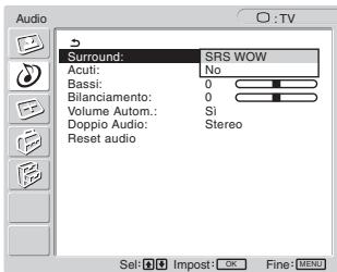SONY MFM-HT205 - Premere i tasti ↑/↓ per selezionare “Surround” e premere il tasto OK. - 1