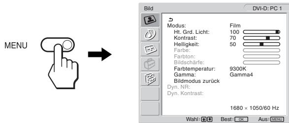 SONY MFM-HT205 - Rufen Sie das Hauptmenü auf. - 1