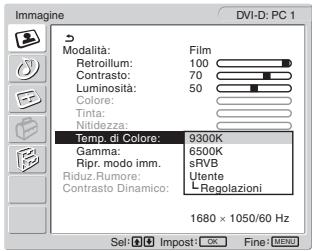 SONY MFM-HT205 - ■ Regolazione di “Temp. di Colore” (soltanto per PC 1/PC 2) - 1