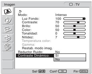SONY MFM-HT205 - Pulse los botones ↑/↓ para seleccionar “Contraste Dinámico” y pulse el botón OK. - 1