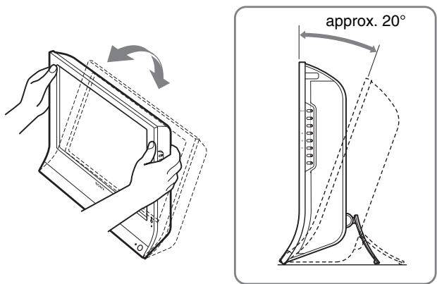SONY MFM-HT205 - Grasp the sides of the LCD panel, then adjust the screen angles. - 1
