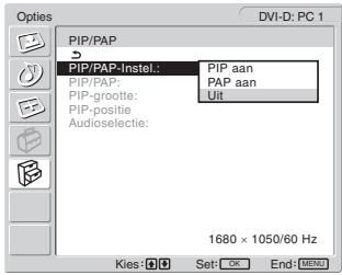 SONY MFM-HT205 - De PIP- of PAP-functie aan- en uitschakelen - 1