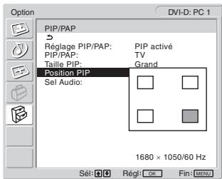 SONY MFM-HT205 - Pour modifier la position de l'image secondaire (fonction PIP activée) - 1