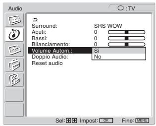 SONY MFM-HT205 - Premere i tasti ↑/↓ per selezionare “Volume Autom.” e premere il tasto OK. - 1