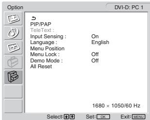 SONY MFM-HT205 - Menu Option (Opcja) - 1