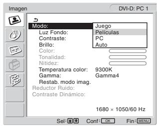 SONY MFM-HT205 - ■ Selección del modo de imagen para PC 1/PC 2 - 1