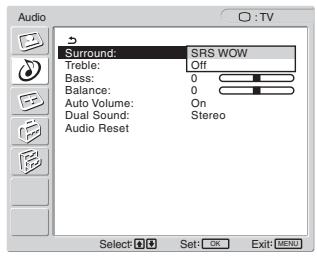 SONY MFM-HT205 - Nastavitev »Surround« - 1
