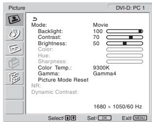 SONY MFM-HT205 - Menu Imagem - 1
