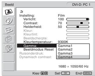 SONY MFM-HT205 - Druk op de ↑/↓ toetsen om "Gamma" te selecteren en druk op de OK toets. - 1