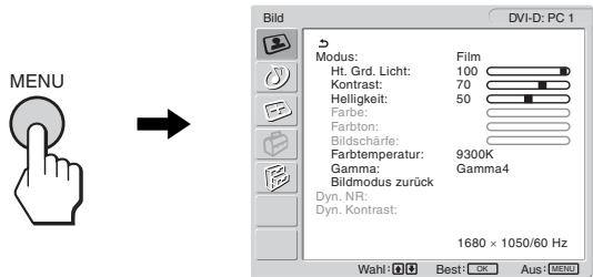 SONY MFM-HT205 - Rufen Sie das Hauptmenü auf. - 1