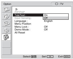 SONY MFM-HT205 - ■ Setting “TeleText” (for TV/VIDEO 1/VIDEO 2 only) - 1