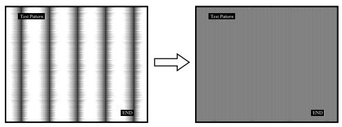 SONY MFM-HT205 - Pulse los botones ↑/↓ hasta que las líneas verticales desaparezcan. - 1