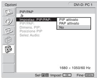 SONY MFM-HT205 - Per attivare e disattivare la funzione PIP o PAP - 1