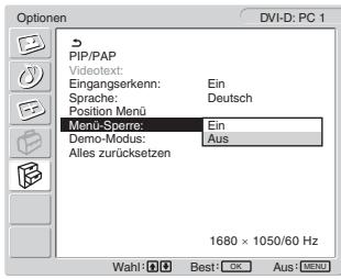 SONY MFM-HT205 - ■ Einstellen von „Menü-Sperre“ - 1