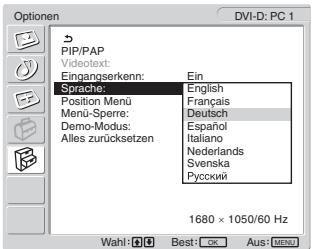 SONY MFM-HT205 - ■ Einstellen von „Sprache“ - 1
