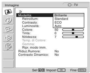 SONY MFM-HT205 - Premere i tasti ↑/↓ per selezionare “Modalità” e premere il tasto OK. - 1