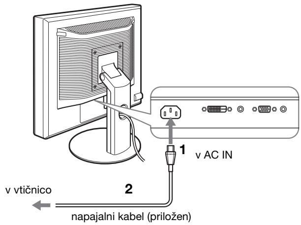 SONY SDM-S95AR - Namestitev 4: Priključite napajalnikabel - 1
