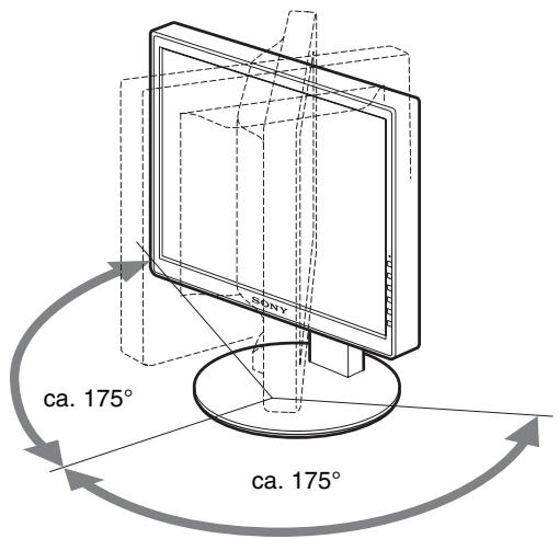 SONY SDM-S95AR - Fassen Sie den LCD-Bildschirm an beiden Seiten und stellen Sie den Bildschirm wie gewünscht ein. - 2