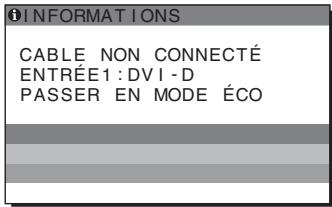 SONY SDM-S95AR - Si l'indication « cable NON connecté » apparait sur l'écran - 1