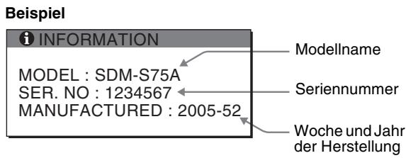 SONY SDM-S95AR - Anzeigen von Informationen zu dieser Bildschirm - 2