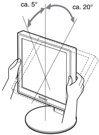 SONY SDM-S95AR - Fassen Sie den LCD-Bildschirm an beiden Seiten und stellen Sie den Bildschirm wie gewünscht ein. - 1
