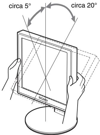 SONY SDM-S95AR - Tenere il pannello LCD da entrambi i lati, quando regolare l'angolazione dello schermo. - 1