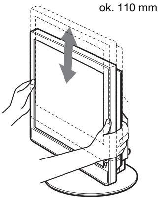 SONY SDM-S95AR - Uchwyc boczne krawędzie panelu LCD, a nastepnie wyreguluj kát nachylenia ekranu. - 3