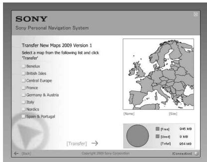 SONY NVD-U03R - Select "Transfer New Maps" from the Main Menu. - 3