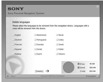 SONY NVD-U03R - Freeing up free space on the navigation unit - 1