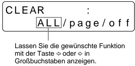 SONY UP-51MD - Wahlen Sie die Funktion der Taste CLEAR mit der Taste  oder  aus. - 2