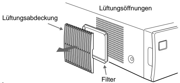 SONY UP-51MD - So bringen Sie die Luftungsabdeckung und den Filter an - 1