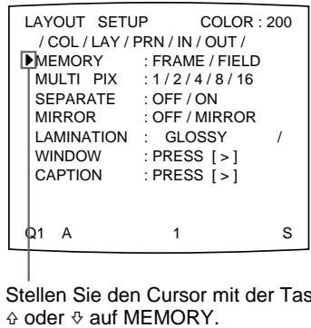 SONY UP-51MD - So wahlen Sie den Speichermodus über das Menu aus - 4