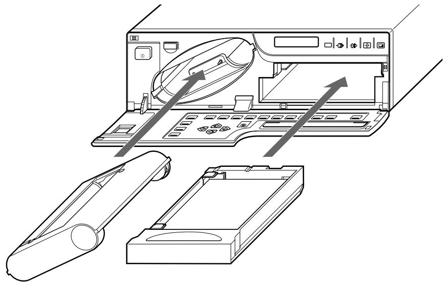 SONY UP-51MD - To attach the paper cover, paper tray and ink ribbon cartridge - 1