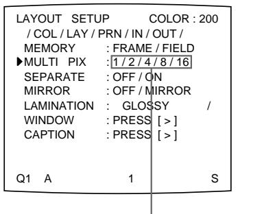 SONY UP-51MD - To select the type of reduced images to be captured in the memory using the menu - 6