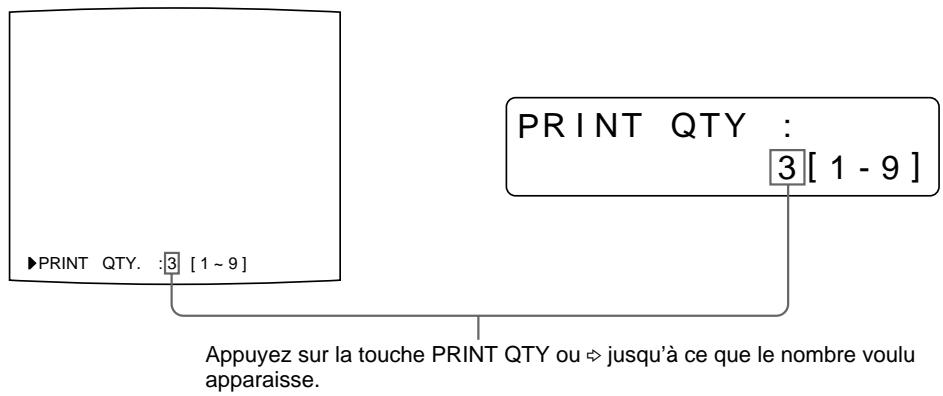 SONY UP-51MD - Réglage du nombre de tirages - 1