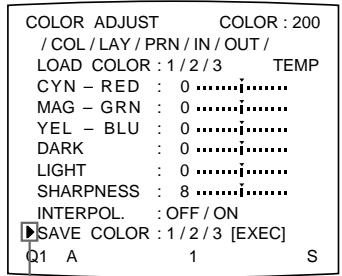 SONY UP-51MD - Select SAVE COLOR by pressing the  or  button. - 1
