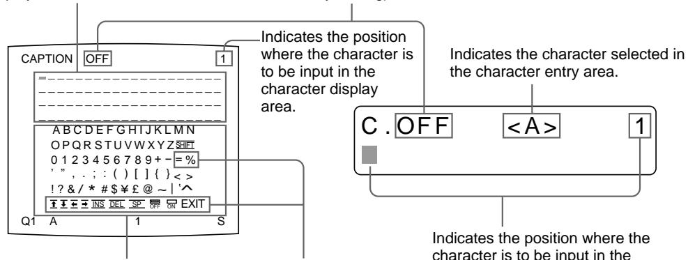 SONY UP-51MD - About the CAPTION menu - 1
