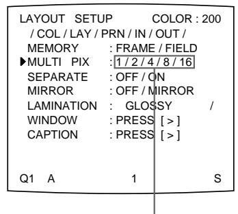 SONY UP-51MD - So wahlen Sie den Ausdrucktyp für die zu speichernden verkleinerten Bilder über das Menu aus - 6