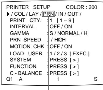 SONY UP-51MD - Pour sélectionner le réglage sur le menu - 2