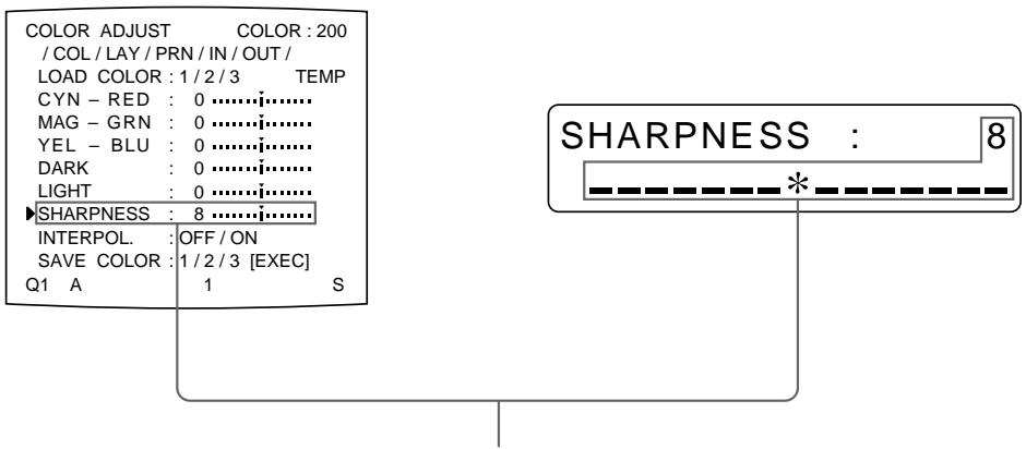 SONY UP-51MD - When adjusting the sharpness SHARPNESS - 1